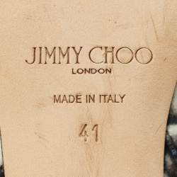 Pre Owned Jimmy Choo Multicolor Leather and Wool liya Slingback Pumps Size 41