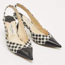 Pre Owned Jimmy Choo Multicolor Leather and Wool liya Slingback Pumps Size 41