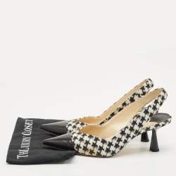 Pre Owned Jimmy Choo Multicolor Leather and Wool liya Slingback Pumps Size 41