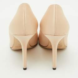 Pre Owned Jimmy Choo Beige Satin Crystal Embellished Manda Pumps Size 38.5