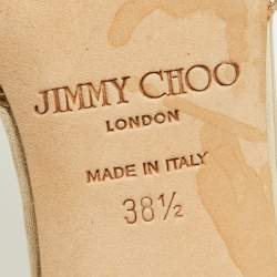 Pre Owned Jimmy Choo Glitter Champagne D'orsay Peep Toe Pumps Size 38.5