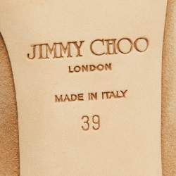 Pre Owned Jimmy Choo Beige Suede and Leather Open Toe Pumps Size 39