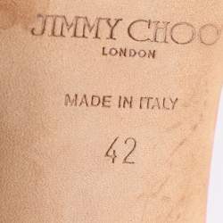 Pre Owned Jimmy Choo Neon Pink Patent Leather Lance Ankle Strap Sandals Size 42