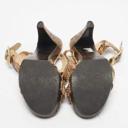 Pre Owned Jimmy Choo Multicolor Python Ankle Strap Sandals Size 36