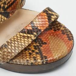 Pre Owned Jimmy Choo Multicolor Python Ankle Strap Sandals Size 36