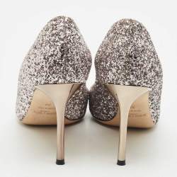 Pre Owned Jimmy Choo Light Lilac Glitter Leather Romy Pumps Size 39