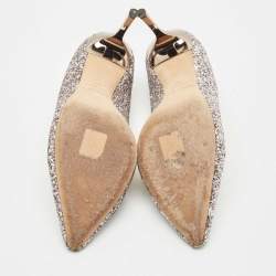 Pre Owned Jimmy Choo Light Lilac Glitter Leather Romy Pumps Size 39