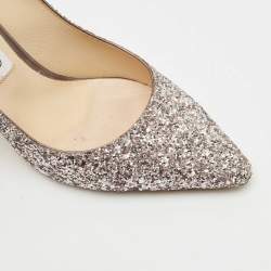 Pre Owned Jimmy Choo Light Lilac Glitter Leather Romy Pumps Size 39