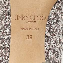 Pre Owned Jimmy Choo Light Lilac Glitter Leather Romy Pumps Size 39