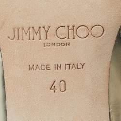 Pre Owned Jimmy Choo Gold Patent Leather Knee Length Boots Size 40