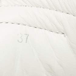 Pre Owned Jimmy Choo White Leather Studded Hawaii/F Low Top Sneakers Size 37