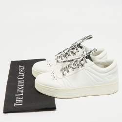 Pre Owned Jimmy Choo White Leather Studded Hawaii/F Low Top Sneakers Size 37