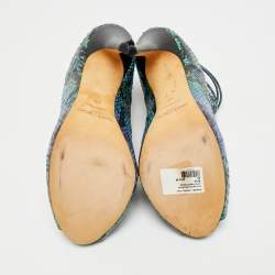 Pre Owned Jimmy Choo Multicolor Snakeskin Leather Quaker Elaphe Snake Sandals Size 40