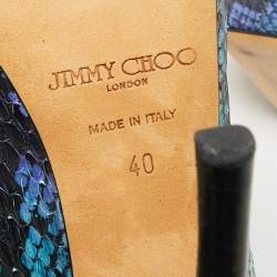 Pre Owned Jimmy Choo Multicolor Snakeskin Leather Quaker Elaphe Snake Sandals Size 40