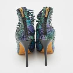 Pre Owned Jimmy Choo Multicolor Snakeskin Leather Quaker Elaphe Snake Sandals Size 40