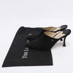Pre Owned Jimmy Choo Black Suede Rya Mules Size 38.5