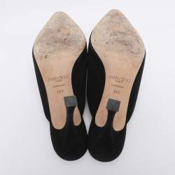 Pre Owned Jimmy Choo Black Suede Rya Mules Size 38.5