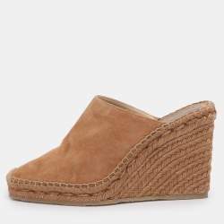 مملوكة مسبقًا Jimmy Choo Brown Suede Mules Size 38