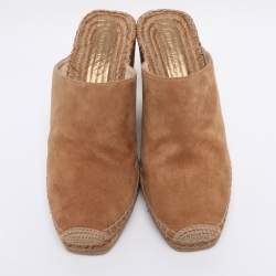 مملوكة مسبقًا Jimmy Choo Brown Suede Mules Size 38