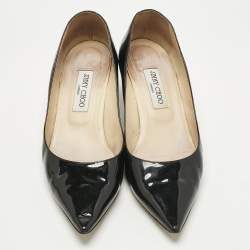 Pre Owned Jimmy Choo Black Patent Leather Romy Pumps Size 40