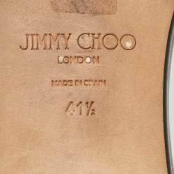 Pre Owned Jimmy Choo Bronze Glitter Nanda Flat Slides Size 41.5