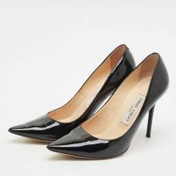 Pre Owned Jimmy Choo Black Patent Leather Abel Pumps Size 36.5