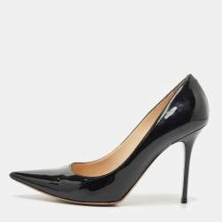 Pre Owned Jimmy Choo Black Patent Leather Abel Pumps Size 36.5