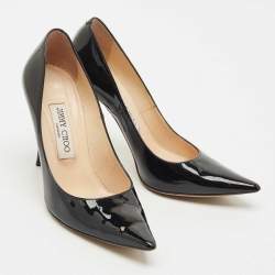 Pre Owned Jimmy Choo Black Patent Leather Abel Pumps Size 36.5