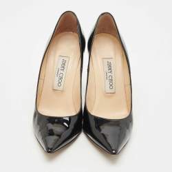 Pre Owned Jimmy Choo Black Patent Leather Abel Pumps Size 36.5