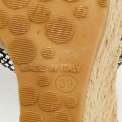 Pre Owned Jimmy Choo Multicolor Croc-Embossed Leather  Platform Wedge Sandals Size 39