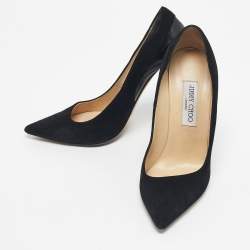 Pre Owned Jimmy Choo Black Suede Romy Pointed Toe Pumps Size 39