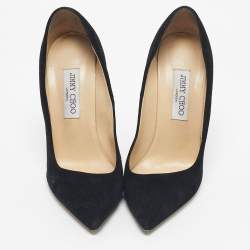 Pre Owned Jimmy Choo Black Suede Romy Pointed Toe Pumps Size 39