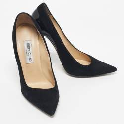 Pre Owned Jimmy Choo Black Suede Romy Pointed Toe Pumps Size 39