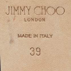 Pre Owned حذاء كعب عالي جيمي تشو جلد منقوش بلون أرجواني مقدمة مدببة مقاس 39