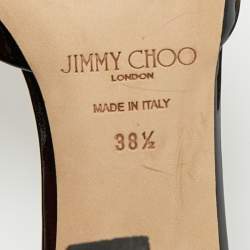 Pre Owned Jimmy Choo Black Patent Leather Saeda Mary Jane Pumps Size 38.5