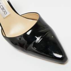 Pre Owned Jimmy Choo Black Patent Leather Saeda Mary Jane Pumps Size 38.5