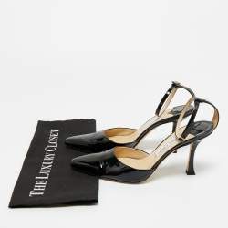 Pre Owned Jimmy Choo Black Patent Leather Saeda Mary Jane Pumps Size 38.5