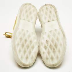 Pre Owned Jimmy Choo Yellow Suede Diamond Light Sneakers Size 40