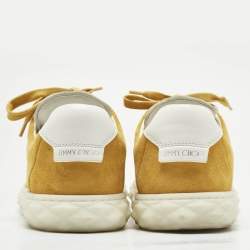 Pre Owned Jimmy Choo Yellow Suede Diamond Light Sneakers Size 40