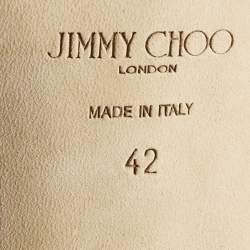 مملوكة مسبقًا حذاء كعب خلفي جيمي تشو جلد أسود لامع ديدي مقاس 42