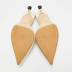 Pre Owned Jimmy Choo Cream Patent Didi Slingback Pointed Pumps Size 42