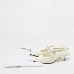 Pre Owned Jimmy Choo Cream Patent Didi Slingback Pointed Pumps Size 42