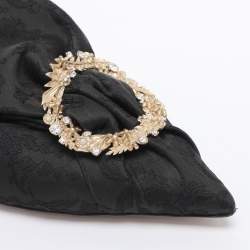 Pre Owned Jimmy Choo Black Jacquard Lulla Mules Size 36