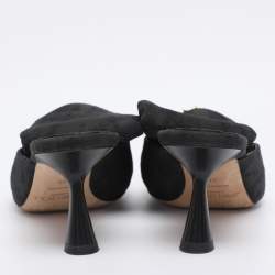 Pre Owned Jimmy Choo Black Jacquard Lulla Mules Size 36