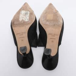 Pre Owned Jimmy Choo Black Jacquard Lulla Mules Size 36