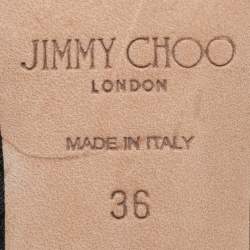 Pre Owned Jimmy Choo Black Jacquard Lulla Mules Size 36