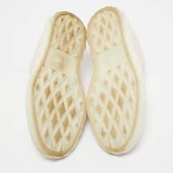 Pre Owned Jimmy Choo Light Pink Leather Diamond Low Top Sneakers Size 36