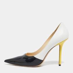 Pre Owned Jimmy Choo Tricolor Leather Love 100 Pointed Toe Pumps Size 40