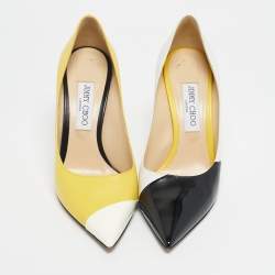 Pre Owned Jimmy Choo Tricolor Leather Love 100 Pointed Toe Pumps Size 40