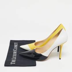 Pre Owned Jimmy Choo Tricolor Leather Love 100 Pointed Toe Pumps Size 40
